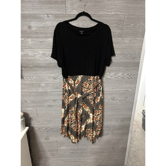 Torrid Womens Plus Size 2/2X  Midi Length Belted‎ Dress Multicolor 3783 - Picture 1 of 8